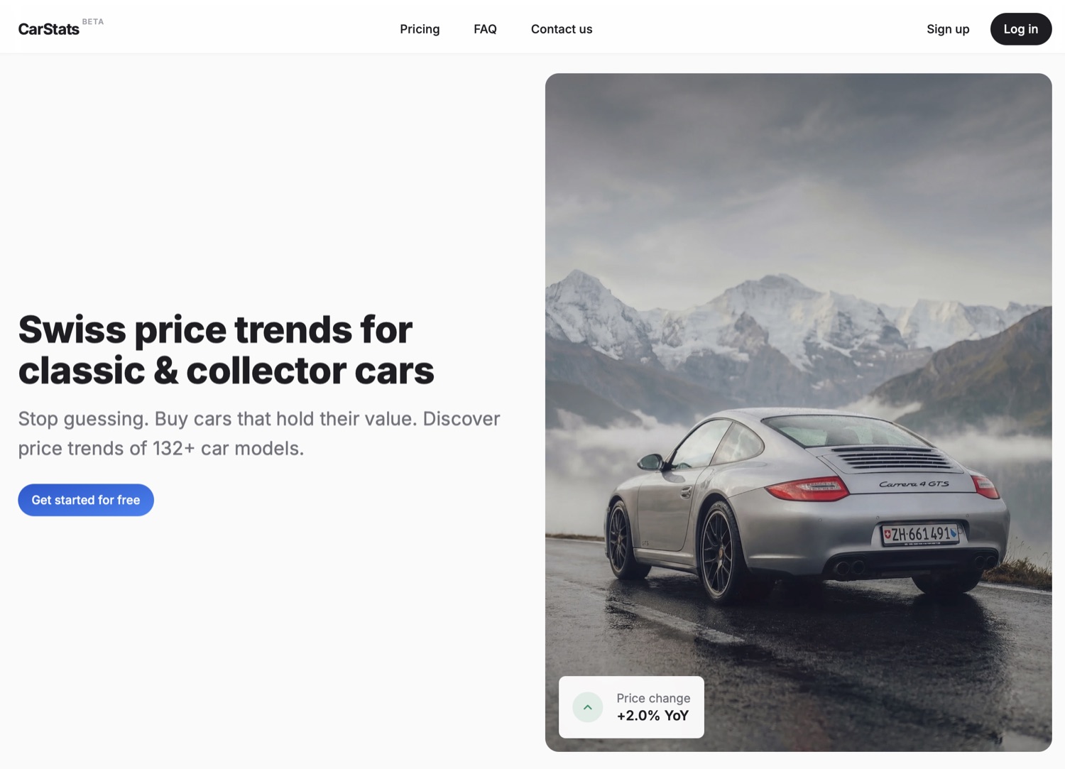 CarStats landing page